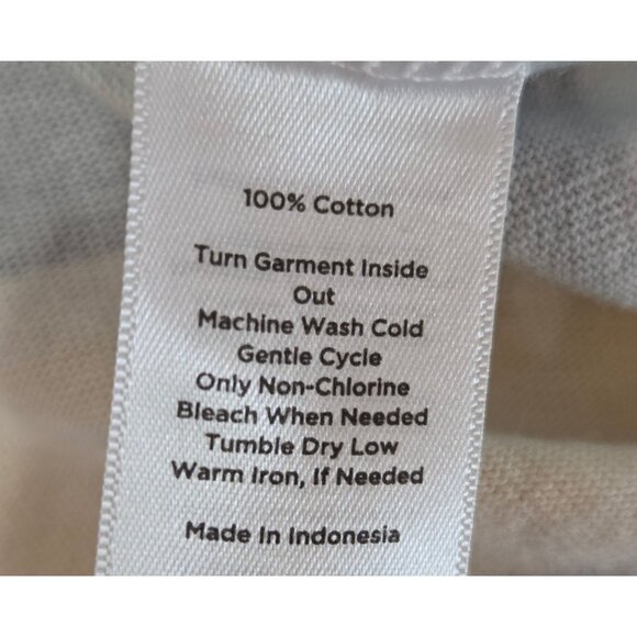 Talbots Plus Womens 1X Striped Top Long Sleeve Top 100% Cotton Multicolor Pastel - Picture 5 of 7